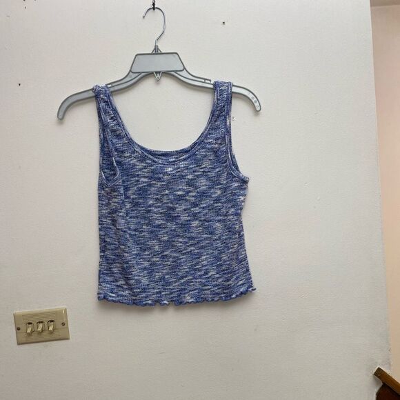 NWT Maronie blue and white lettuce hem tank size M - Picture 3 of 9